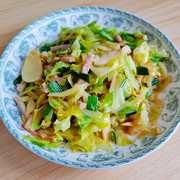 咸肉冬笋炒包菜